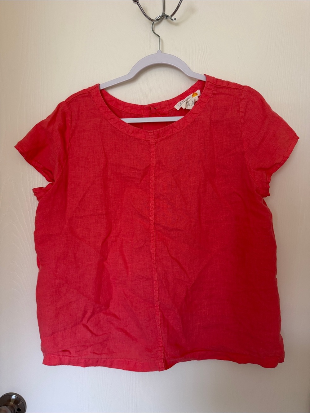 C&C California 100% Linen Coral Top